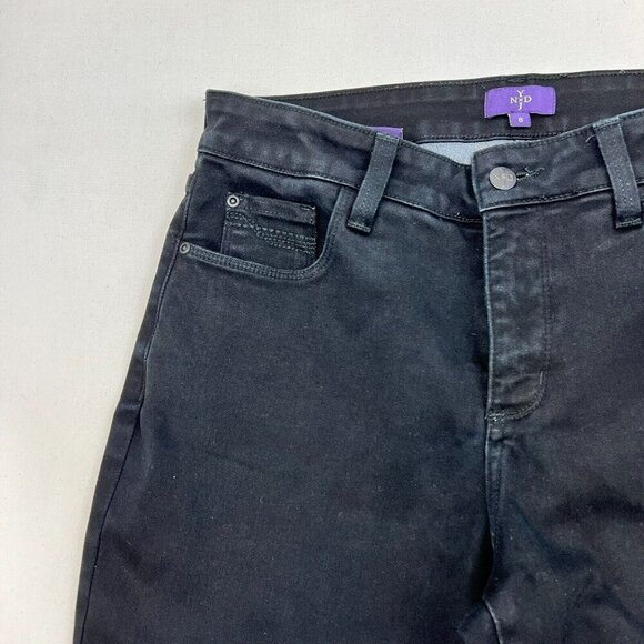 NYDJ Womens Black Mid Rise Denim 5 Pocket Design Legging Skinny Leg Jeans Sz 8 - Picture 3 of 10